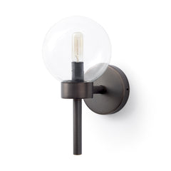 Boltern Black Glass Globe Wall Sconce - Ornate Home