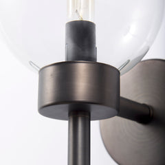 Boltern Black Glass Globe Wall Sconce - Ornate Home