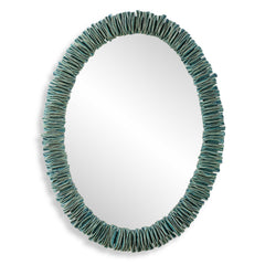 Bonaire Teal Blue Oval Mirror - Ornate Home