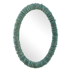 Bonaire Teal Blue Oval Mirror - Ornate Home
