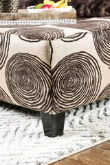 Bonaventura Brown/Pattern Ottoman - Ornate Home