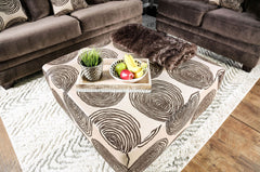 Bonaventura Brown/Pattern Ottoman - Ornate Home
