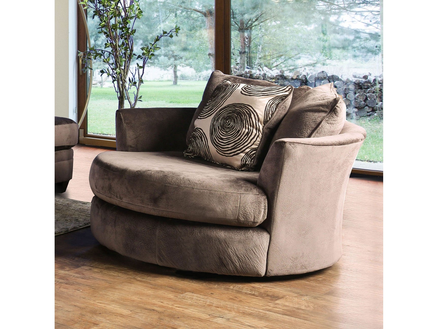 Bonaventura Brown Swivel Chair - Ornate Home