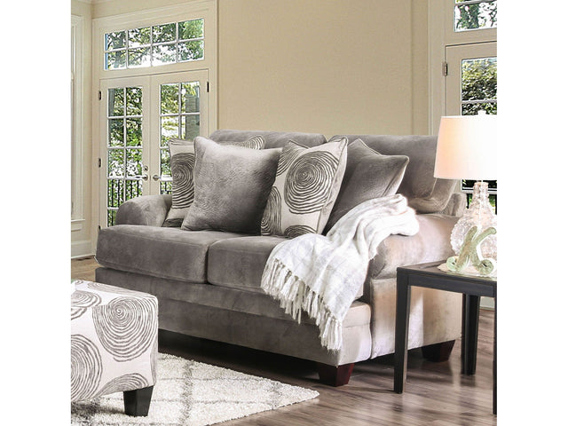 Bonaventura Gray/Pattern Loveseat - Ornate Home