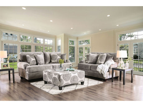 Bonaventura Gray/Pattern Sofa & Loveseat - Ornate Home