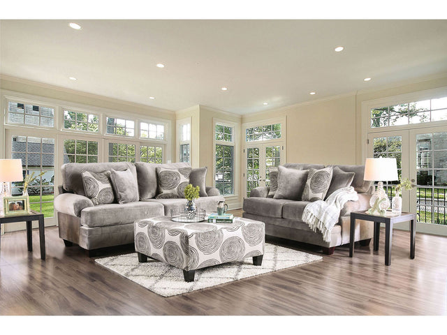 Bonaventura Gray/Pattern Sofa & Loveseat - Ornate Home