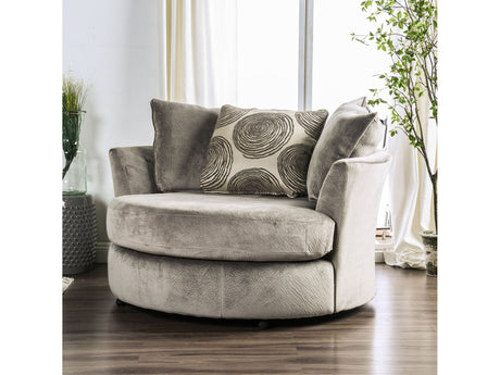 Bonaventura Gray/Pattern Swivel Chair - Ornate Home