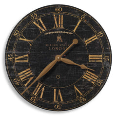Bond Street Black 18" Wall Clock - Ornate Home