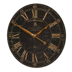 Bond Street Black 18" Wall Clock - Ornate Home
