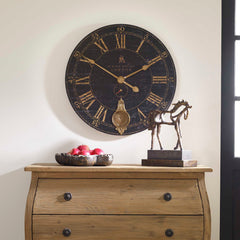 Bond Street Black 30" Wall Clock - Ornate Home