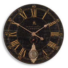 Bond Street Black 30" Wall Clock - Ornate Home