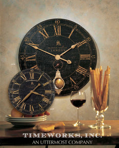 Bond Street Black 30" Wall Clock - Ornate Home