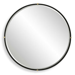 Bonded Black Round Mirror - Ornate Home