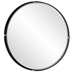 Bonded Black Round Mirror - Ornate Home