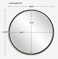 Bonded Black Round Mirror - Ornate Home