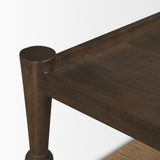 Bondi Dark Brown 42" Wood with Paper Rope Shelf Square Coffee Table - Ornate Home