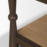 Bondi Dark Brown 42" Wood with Paper Rope Shelf Square Coffee Table - Ornate Home
