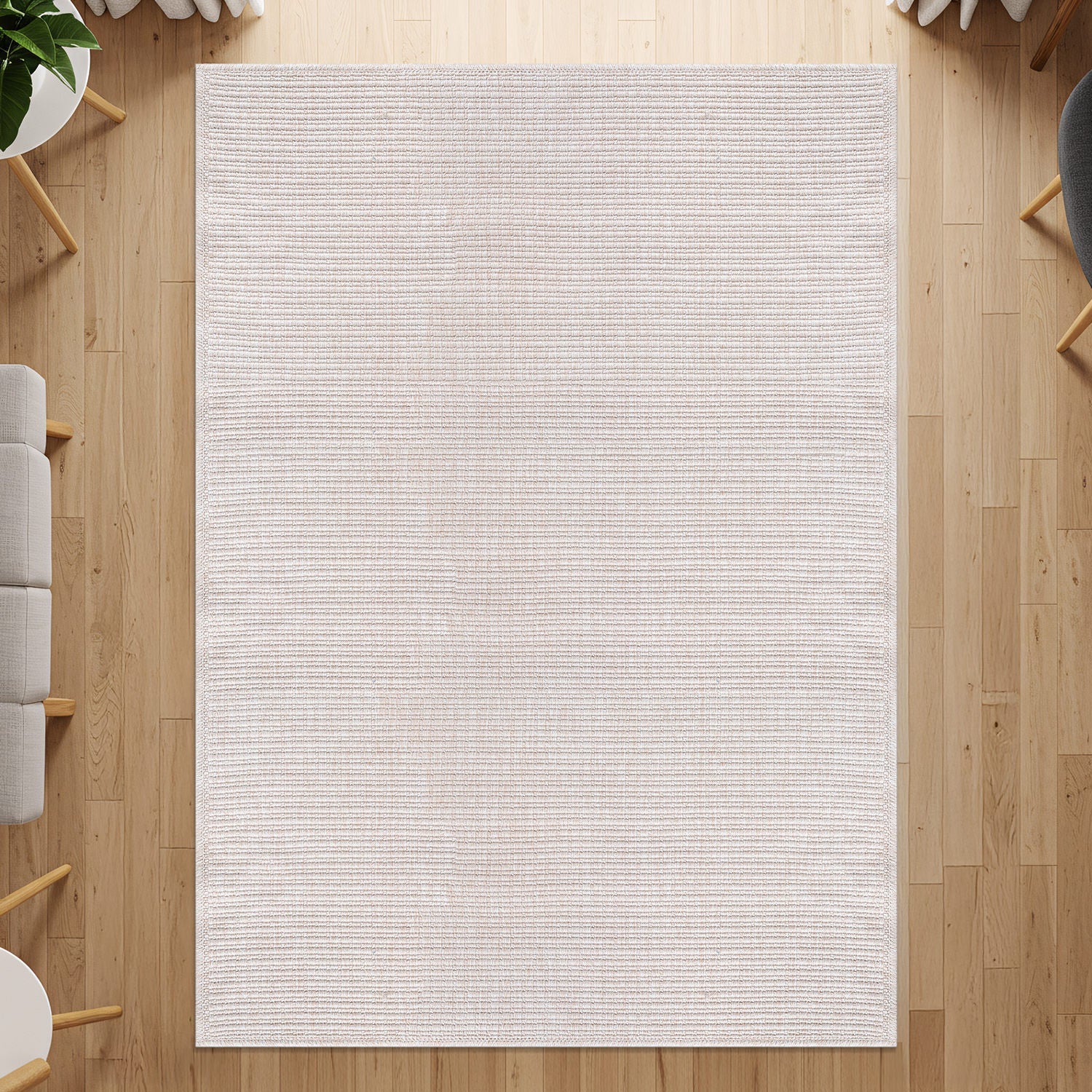 Royce Bone Jute-Look Area Rug | Minimalist Modern Style