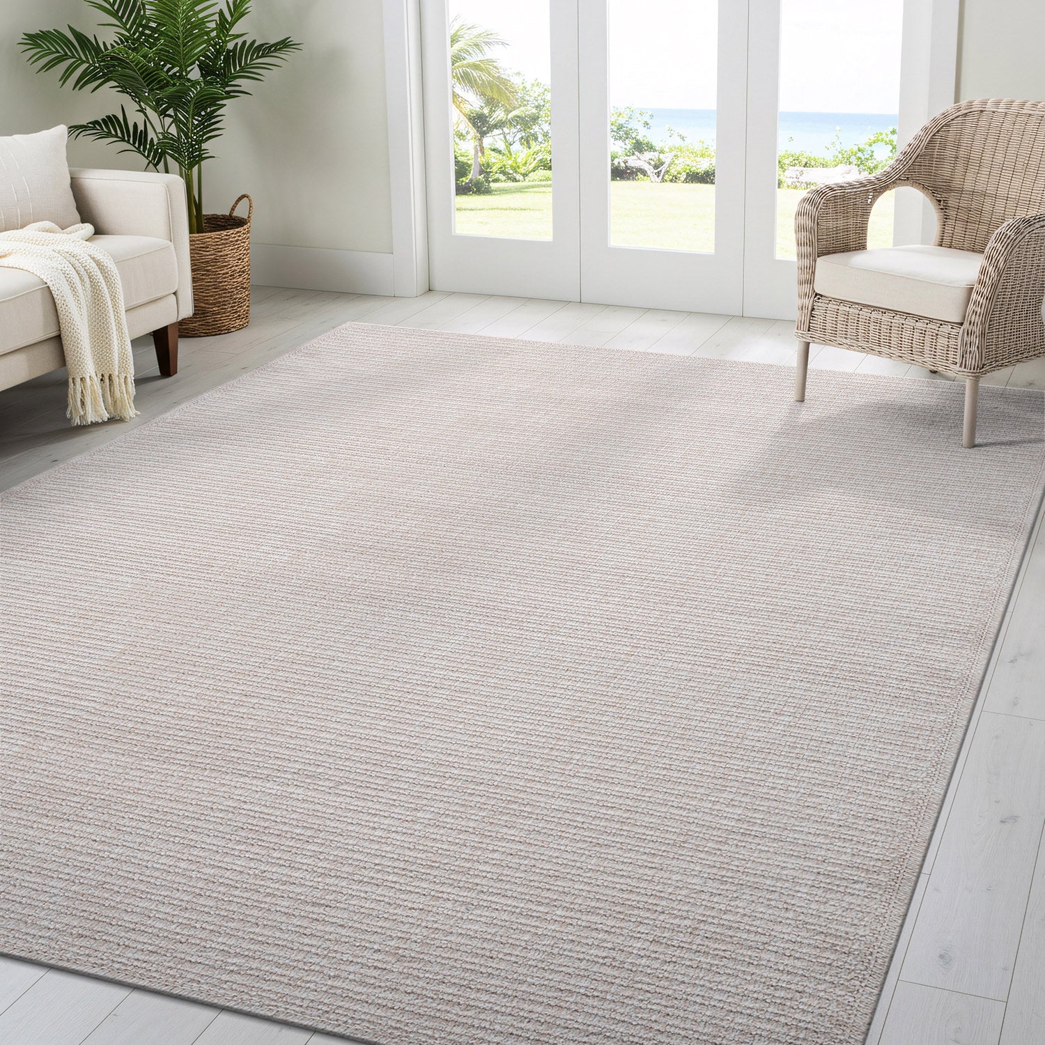 Royce Bone Jute-Look Area Rug | Minimalist Modern Style
