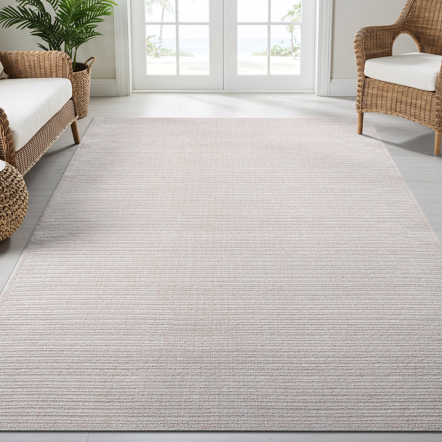 Royce Bone Jute-Look Area Rug | Minimalist Modern Style
