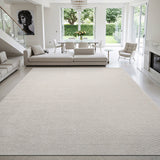 Woolen Bone Jute-Look Area Rug | Bright & Washable