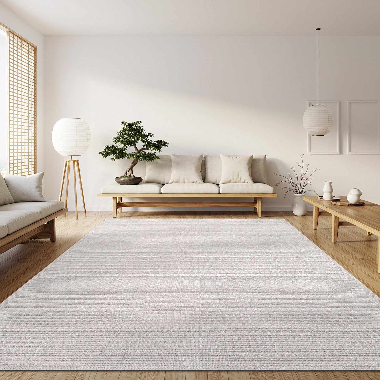 Royce Bone Jute-Look Area Rug | Minimalist Modern Style