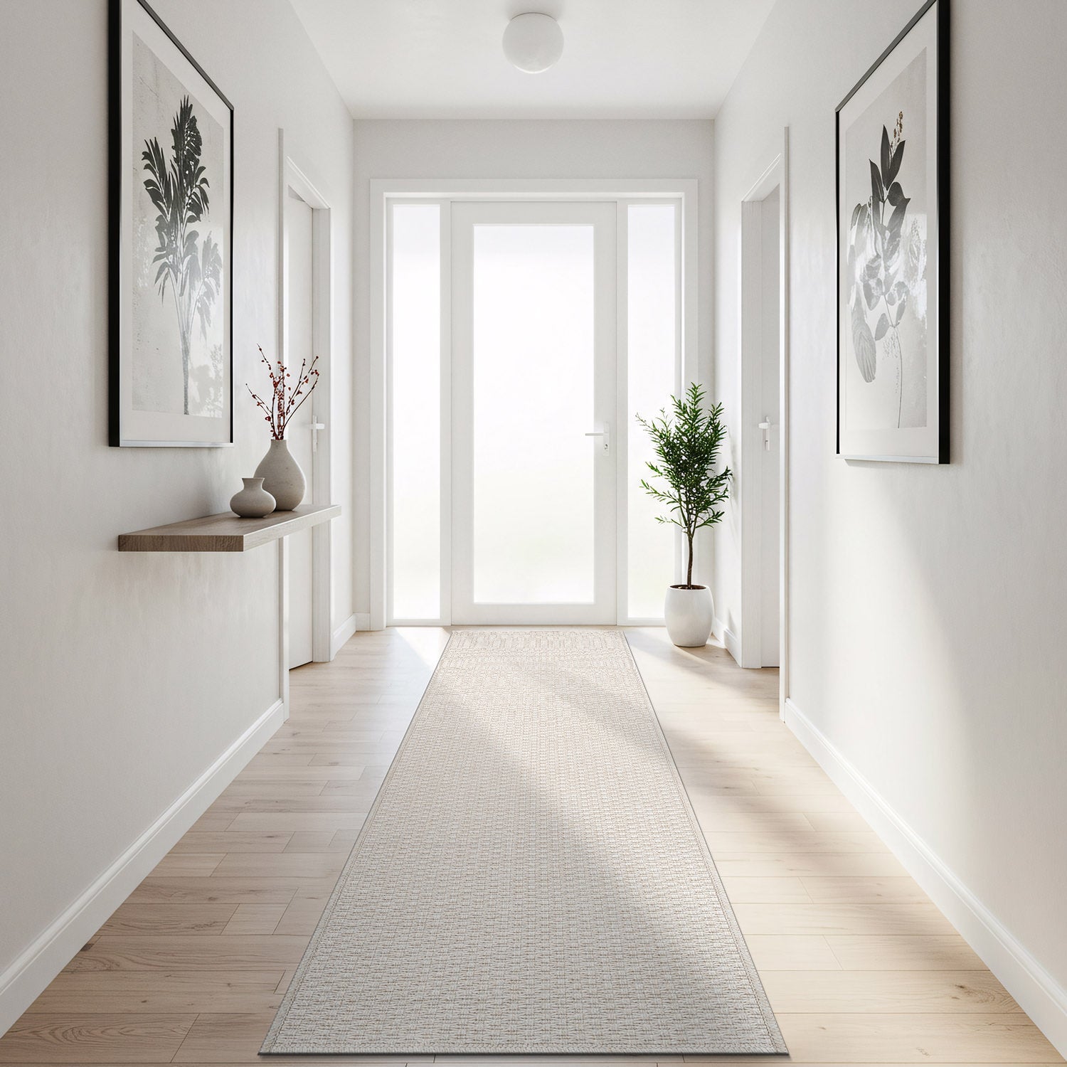 Woolen Bone Jute-Look Area Rug | Bright & Washable