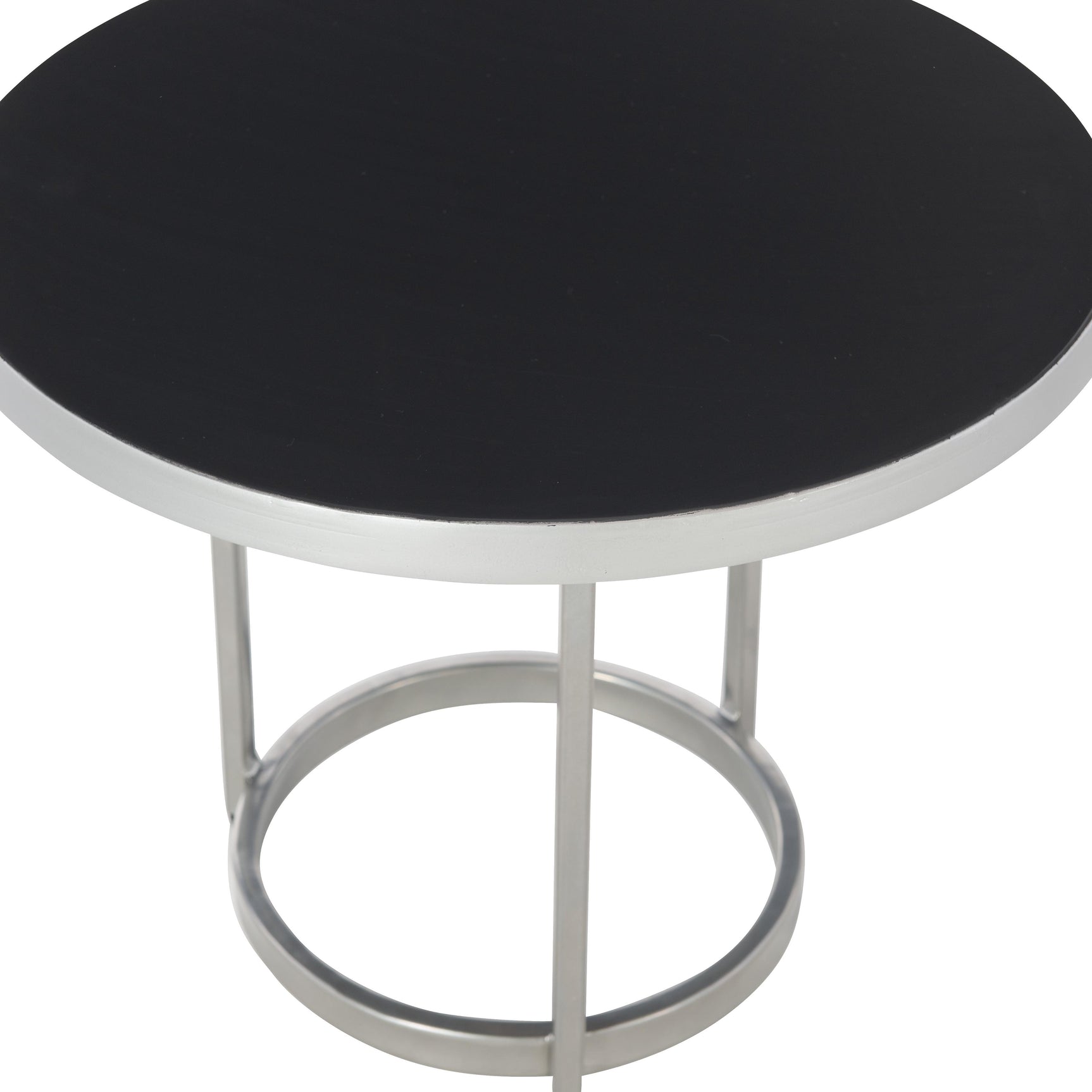 Bonfield Black Enamel/Nickel Cocktail Table - Ornate Home
