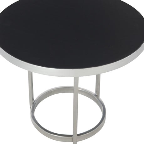Bonfield Black Enamel/Nickel Cocktail Table - Ornate Home