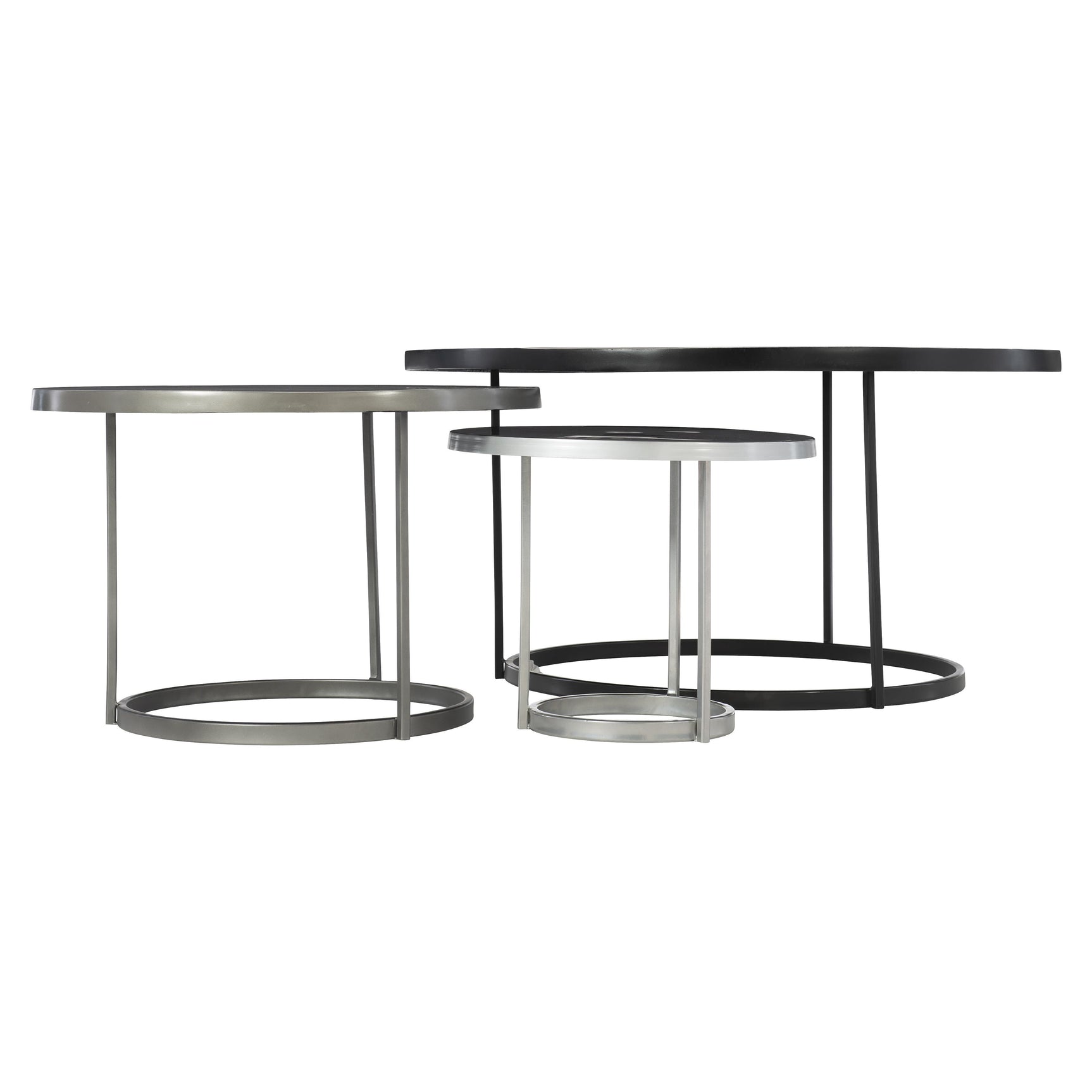 Bonfield Black Enamel/Nickel Cocktail Table - Ornate Home