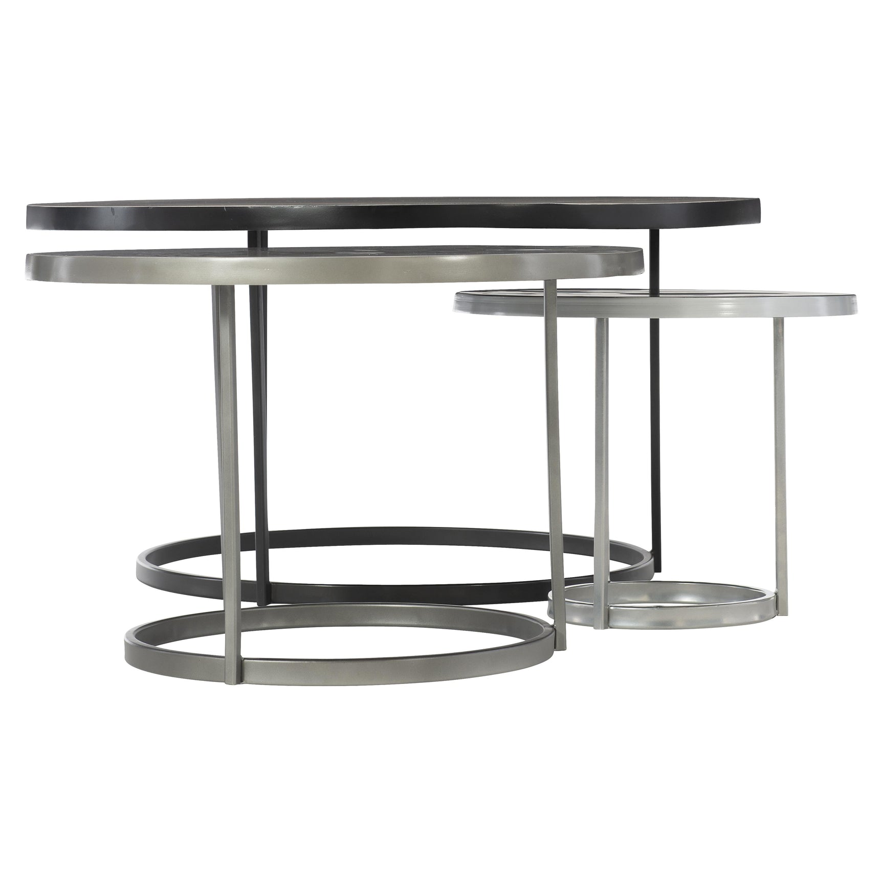 Bonfield Black Enamel/Nickel Cocktail Table - Ornate Home