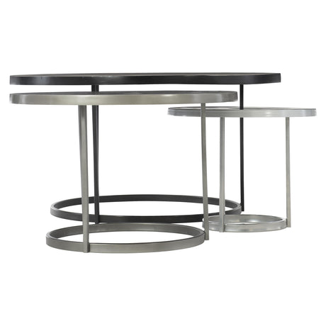 Bonfield Black Enamel/Nickel Cocktail Table - Ornate Home