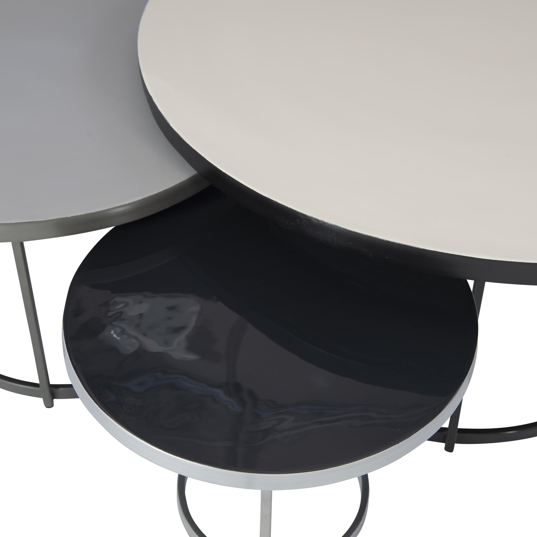 Bonfield Black Enamel/Nickel Cocktail Table - Ornate Home