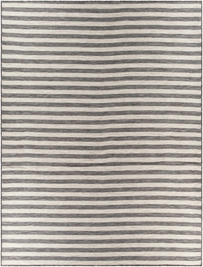 Bongaree Black&Gray Striped Flatweave Outdoor Carpet - Clearance - Ornate Home