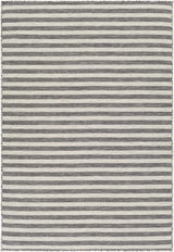 Bongaree Black&Gray Striped Flatweave Outdoor Carpet - Clearance - Ornate Home