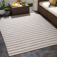 Bongaree Gray Striped Outdoor Carpet - Clearance - Ornate Home