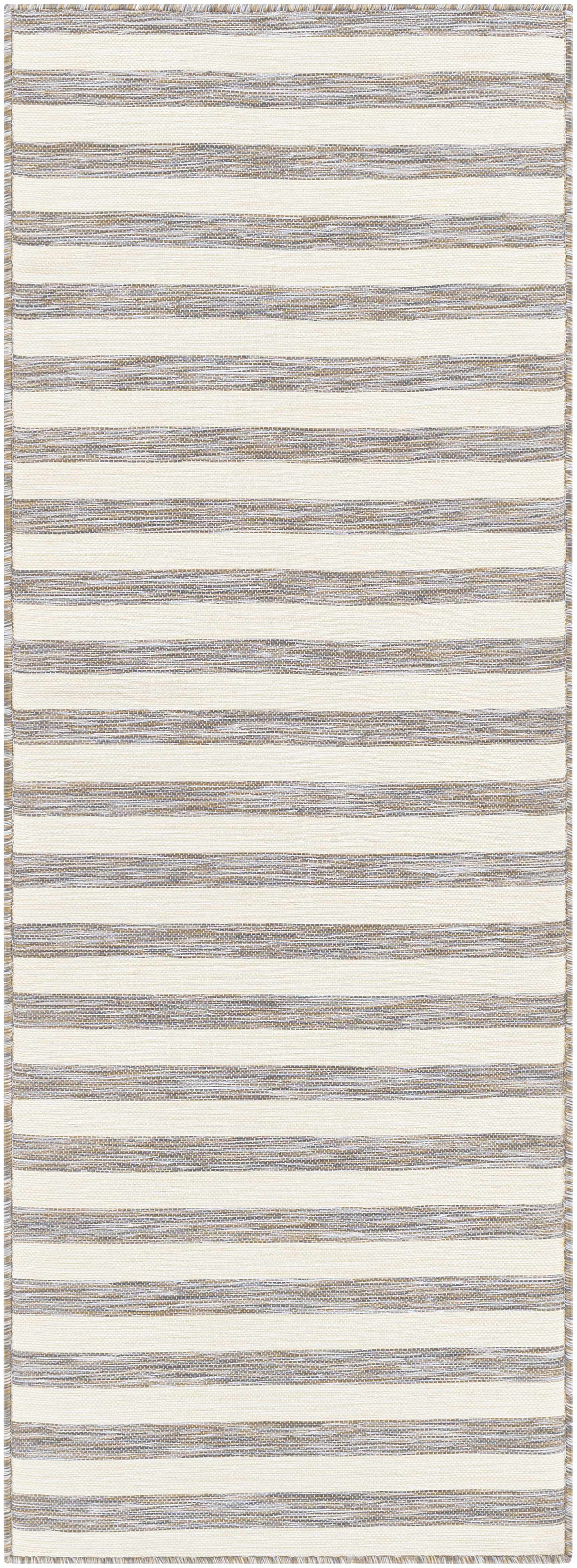 Bongaree Gray Striped Outdoor Carpet - Clearance - Ornate Home