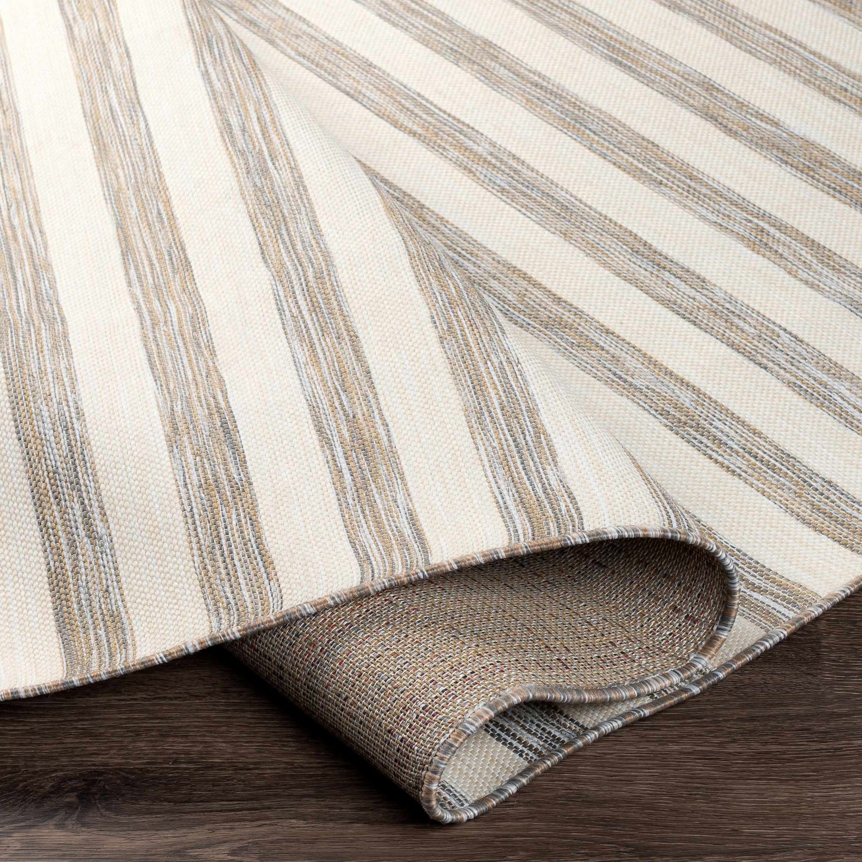 Bongaree Gray Striped Outdoor Carpet - Clearance - Ornate Home