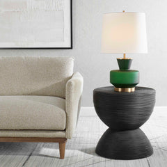 Bongo Black Rattan Side Table - Ornate Home