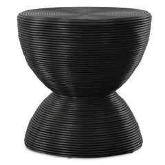 Bongo Black Rattan Side Table - Ornate Home