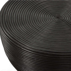 Bongo Black Rattan Side Table - Ornate Home