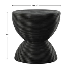 Bongo Black Rattan Side Table - Ornate Home