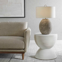 Bongo White Rattan Side Table - Ornate Home