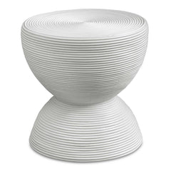 Bongo White Rattan Side Table - Ornate Home