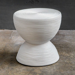 Bongo White Rattan Side Table - Ornate Home