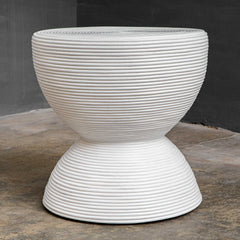 Bongo White Rattan Side Table - Ornate Home