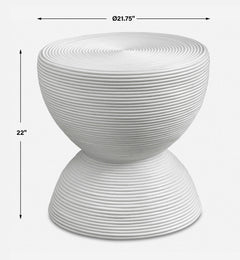 Bongo White Rattan Side Table - Ornate Home