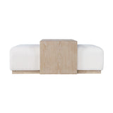 Bonn Ivory/Light Brown Castered Cocktail Table Ottoman w/Sliding Top - Ornate Home