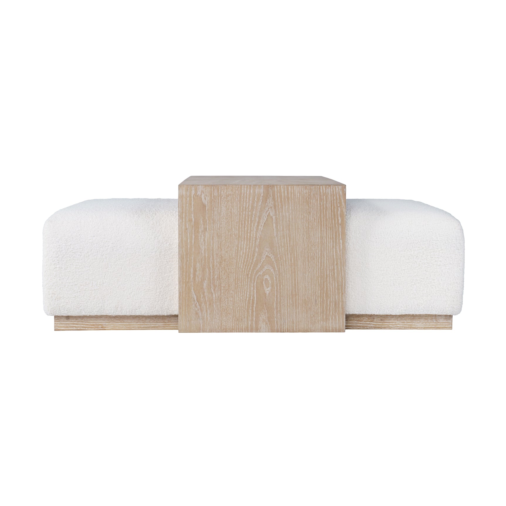 Bonn Ivory/Light Brown Castered Cocktail Table Ottoman w/Sliding Top - Ornate Home