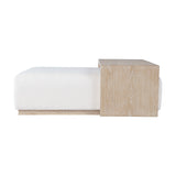 Bonn Ivory/Light Brown Castered Cocktail Table Ottoman w/Sliding Top - Ornate Home